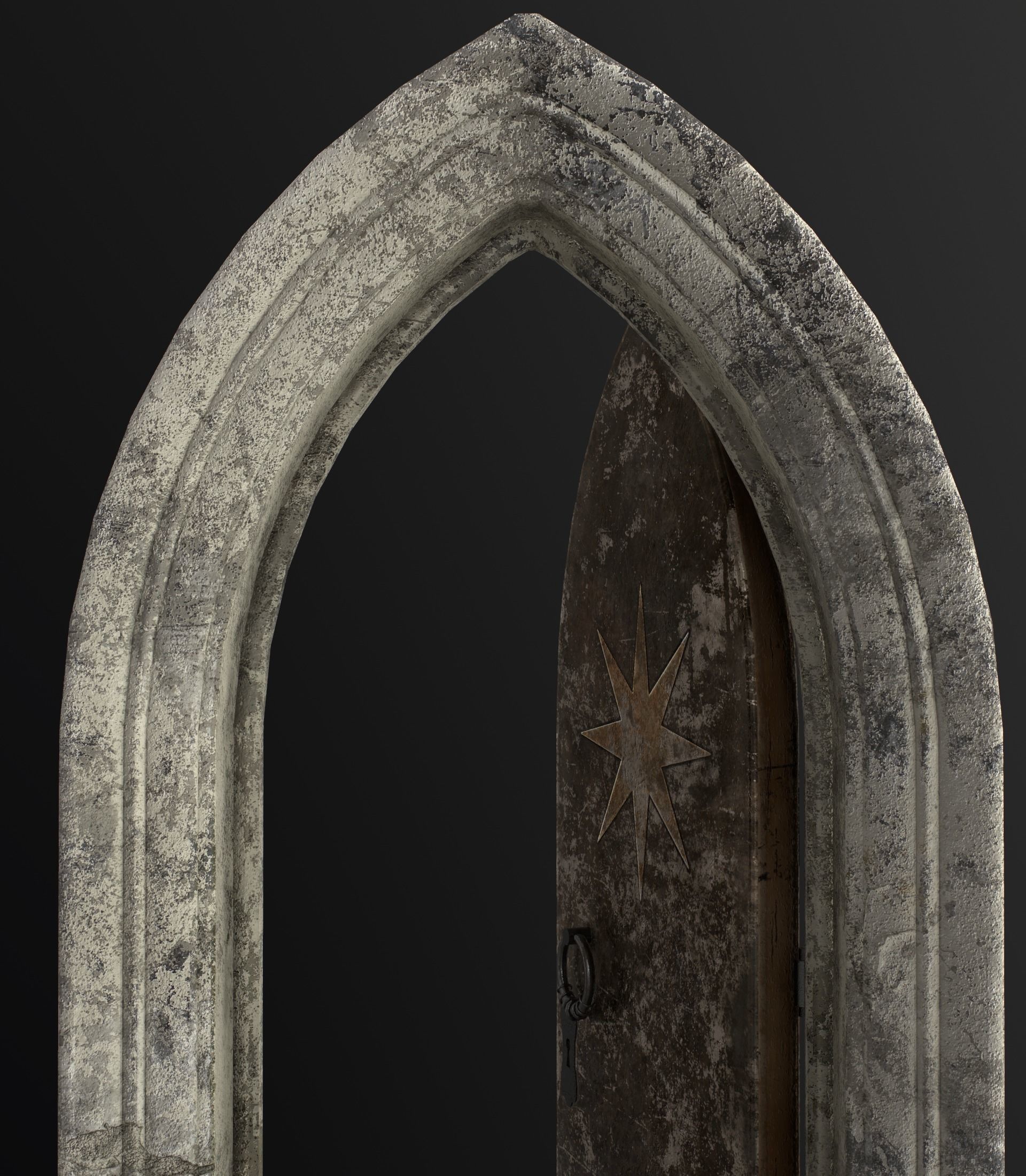 Medieval Door Low-poly 3D model_15