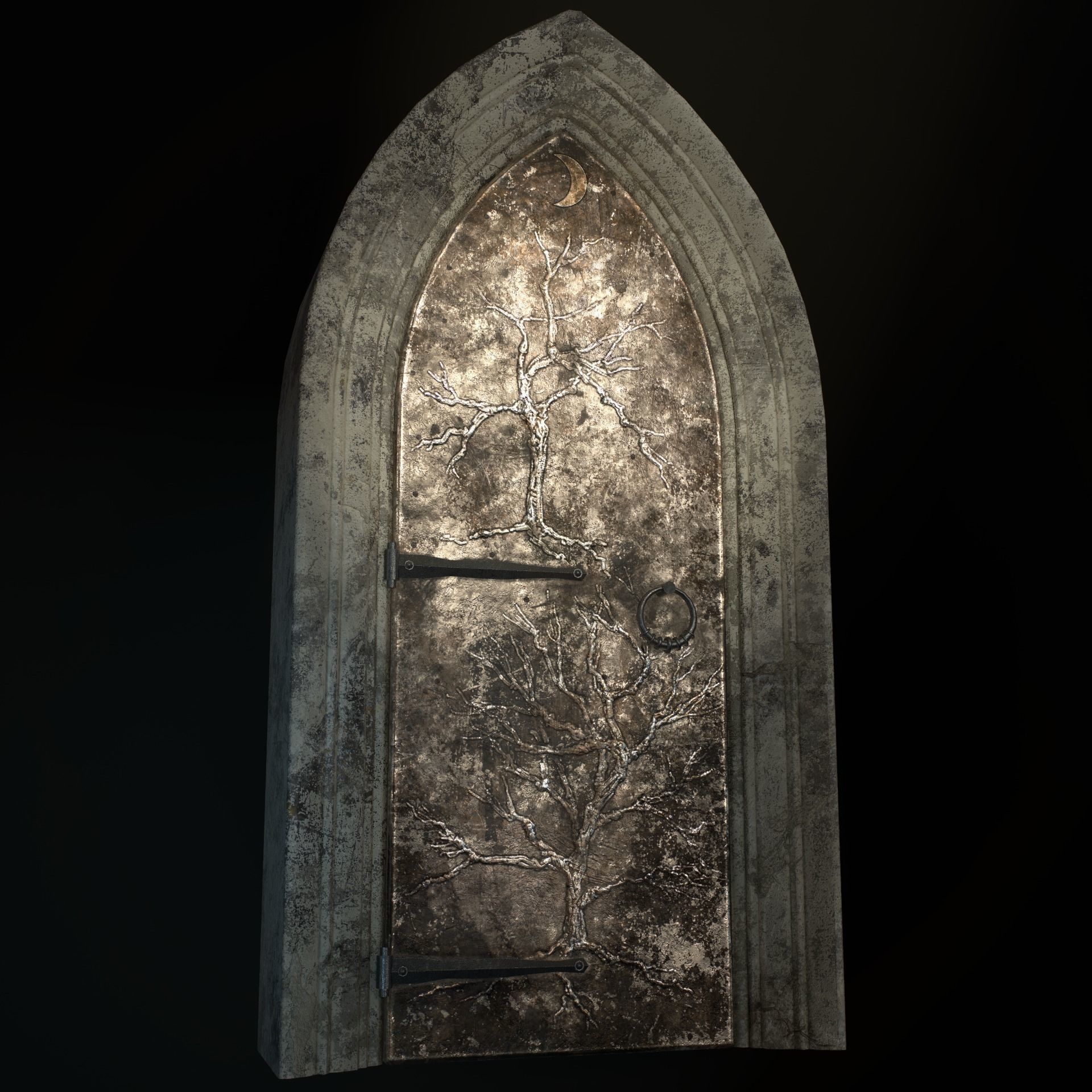 Medieval Door Low-poly 3D model_29
