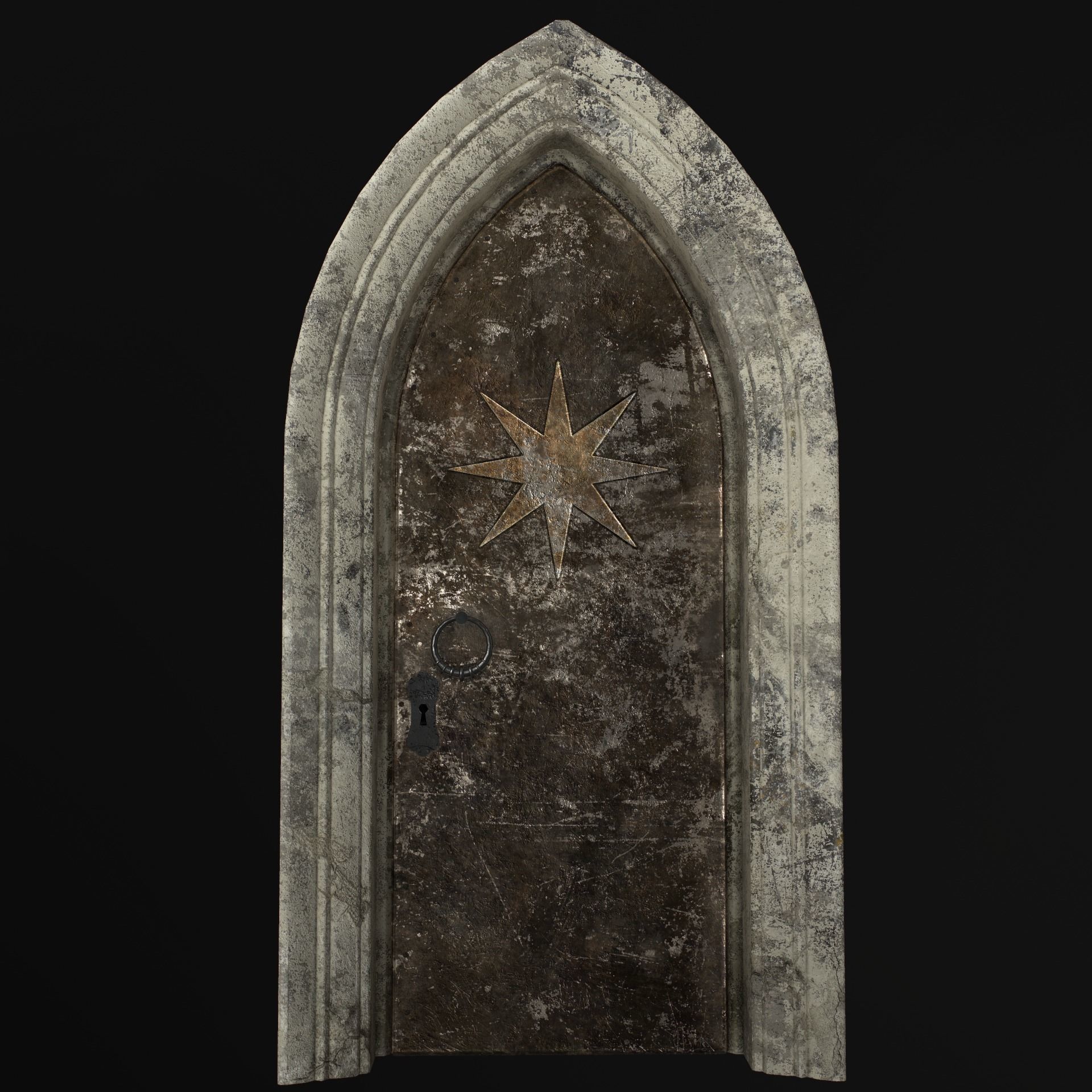 Medieval Door Low-poly 3D model_35