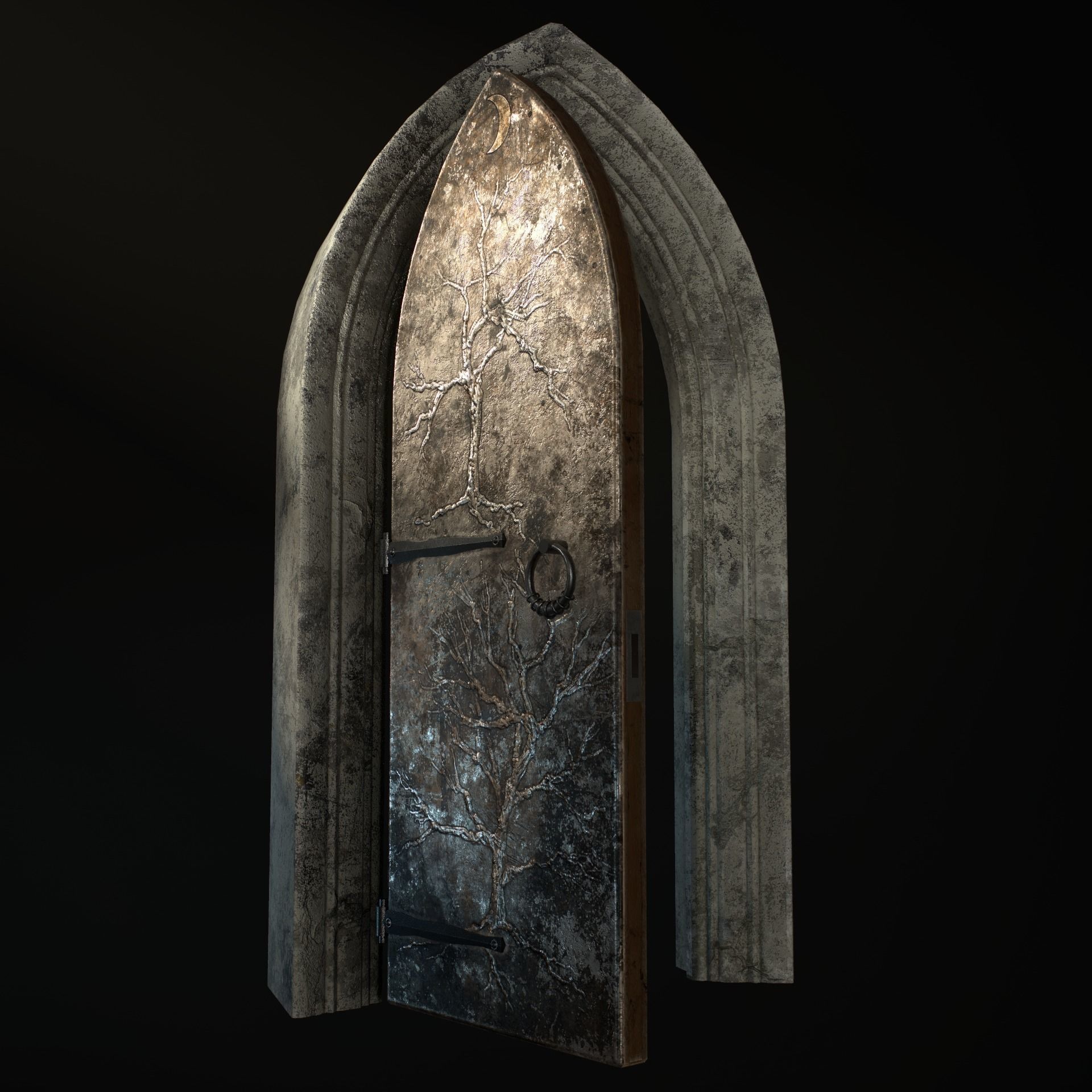 Medieval Door Low-poly 3D model_27