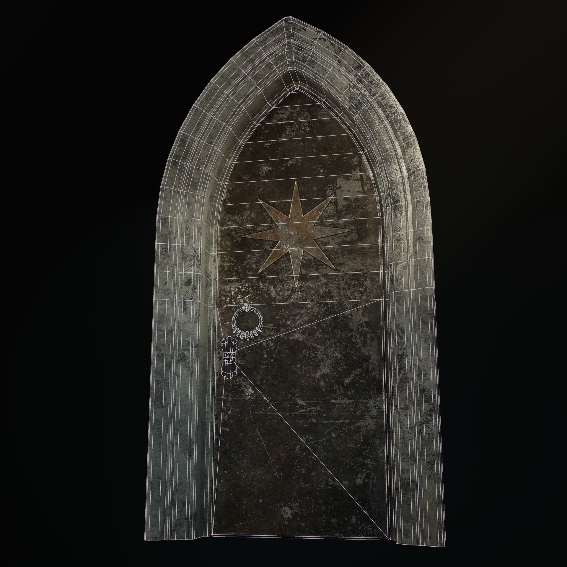 Medieval Door Low-poly 3D model_45