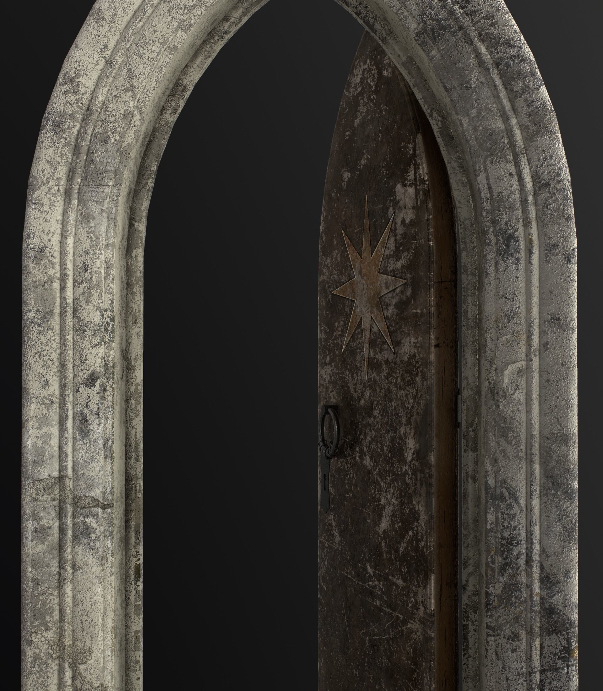Medieval Door Low-poly 3D model_16