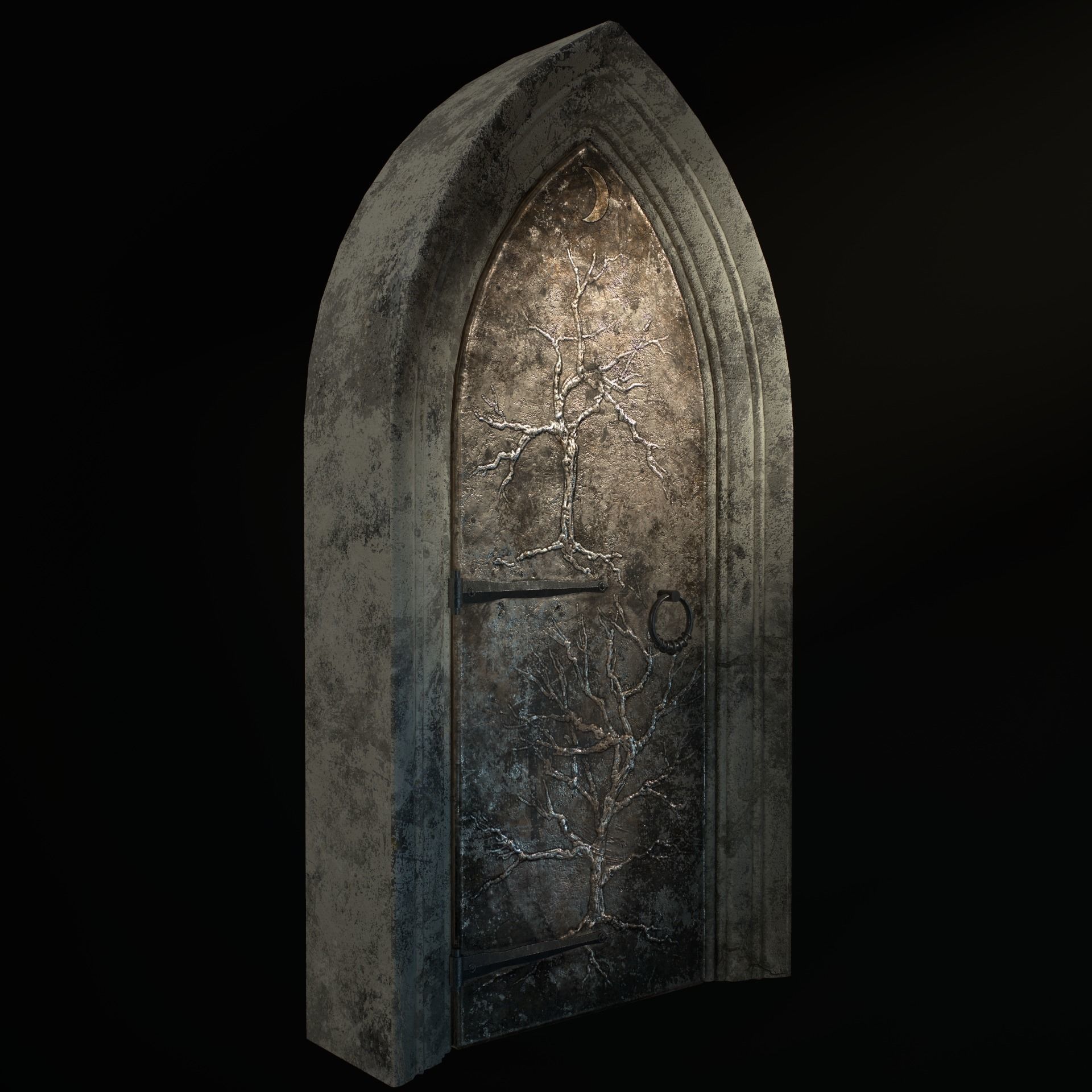 Medieval Door Low-poly 3D model_24