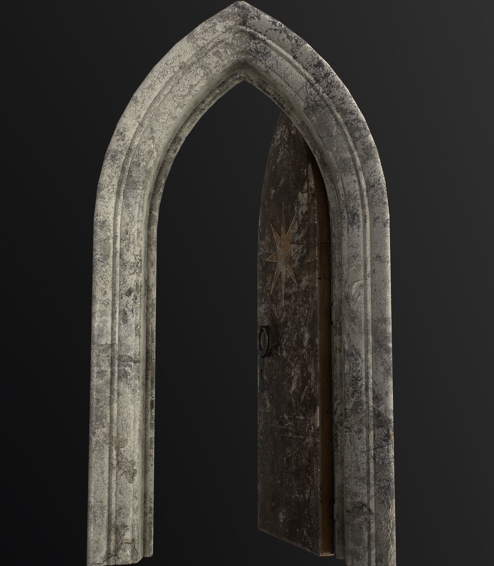 Medieval Door Low-poly 3D model_11