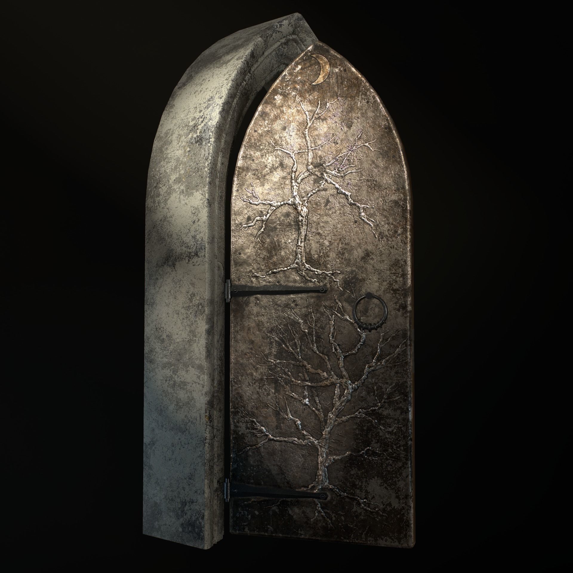 Medieval Door Low-poly 3D model_34