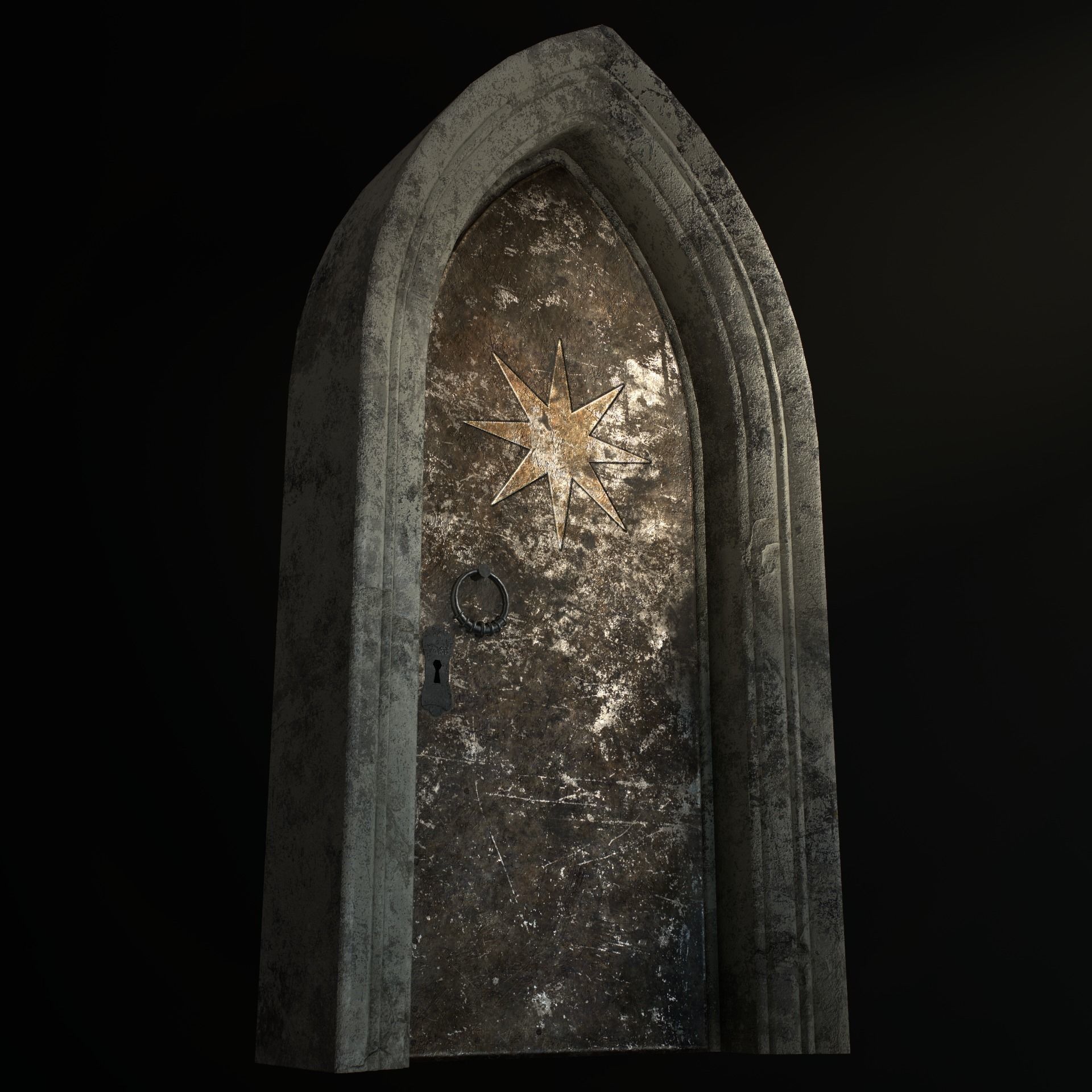 Medieval Door Low-poly 3D model_25