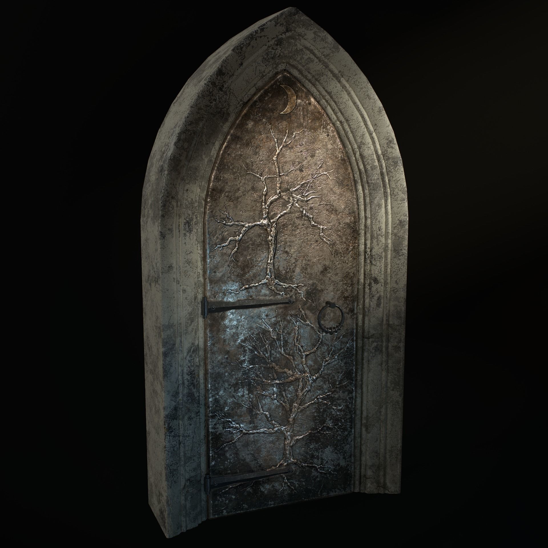 Medieval Door Low-poly 3D model_23