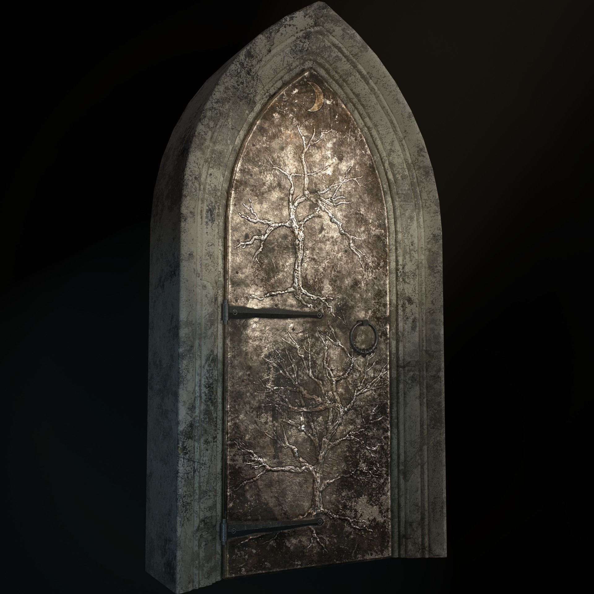 Medieval Door Low-poly 3D model_28