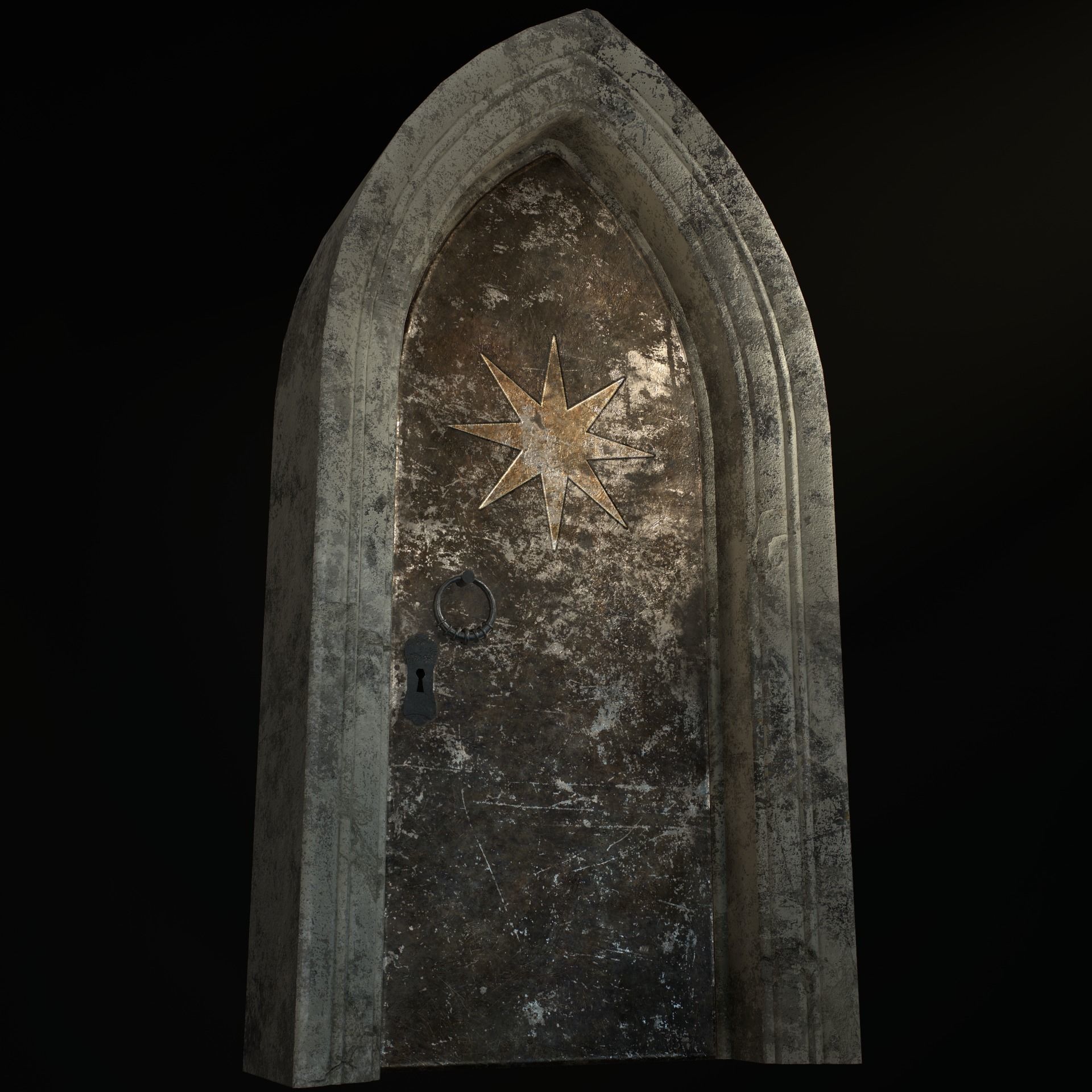 Medieval Door Low-poly 3D model_43