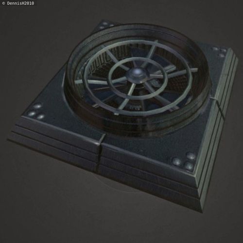 Animated Industrial Fan Low Poly Free low-poly 3D model_11