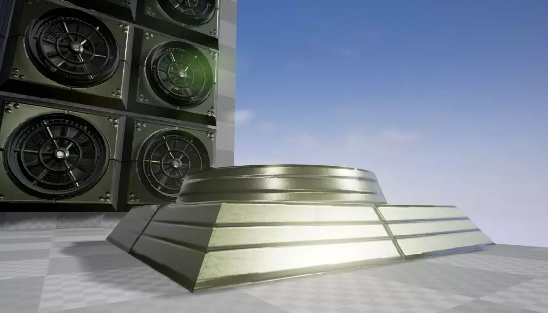Animated Industrial Fan Low Poly Free low-poly 3D model