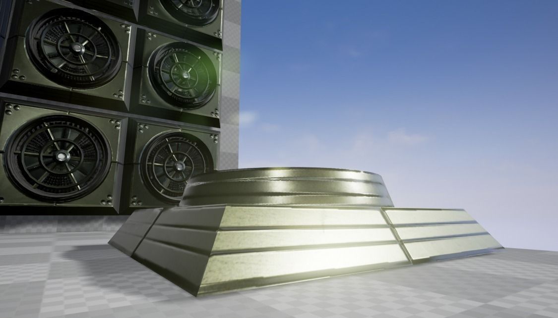 Animated Industrial Fan Low Poly Free low-poly 3D model_0