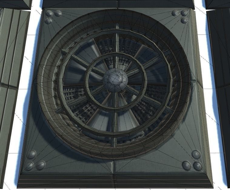 Animated Industrial Fan Low Poly Free low-poly 3D model_15