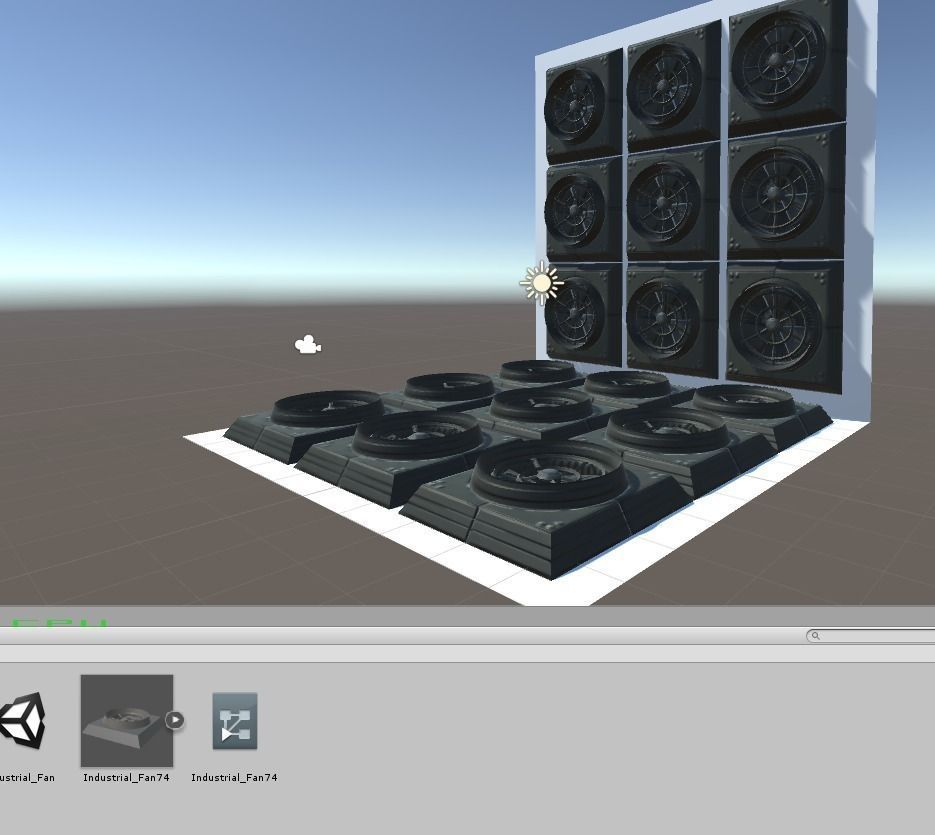 Animated Industrial Fan Low Poly Free low-poly 3D model_14