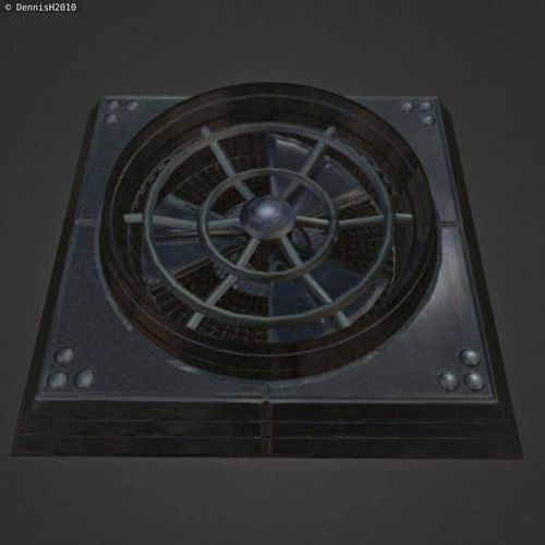Animated Industrial Fan Low Poly Free low-poly 3D model_8