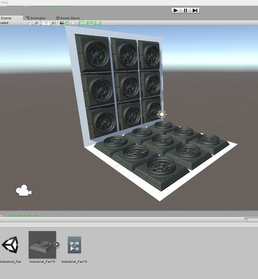 Animated Industrial Fan Low Poly Free low-poly 3D model_7
