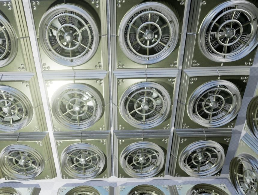 Animated Industrial Fan Low Poly Free low-poly 3D model_6