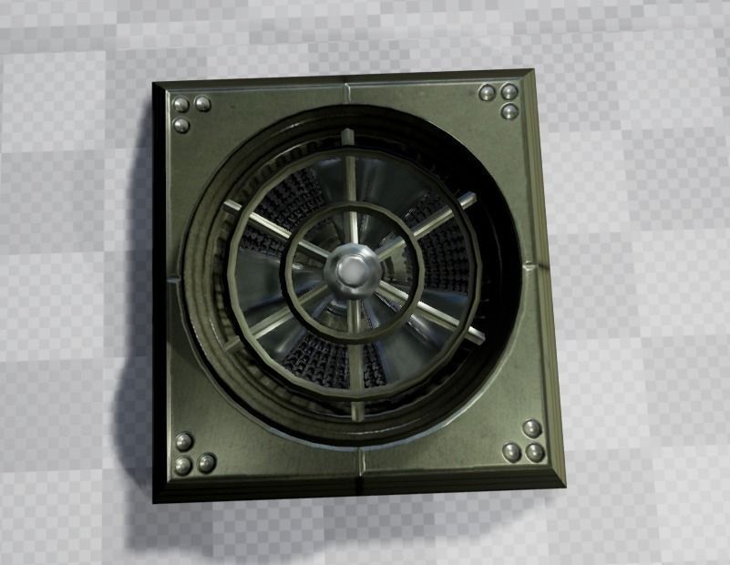Animated Industrial Fan Low Poly Free low-poly 3D model_16