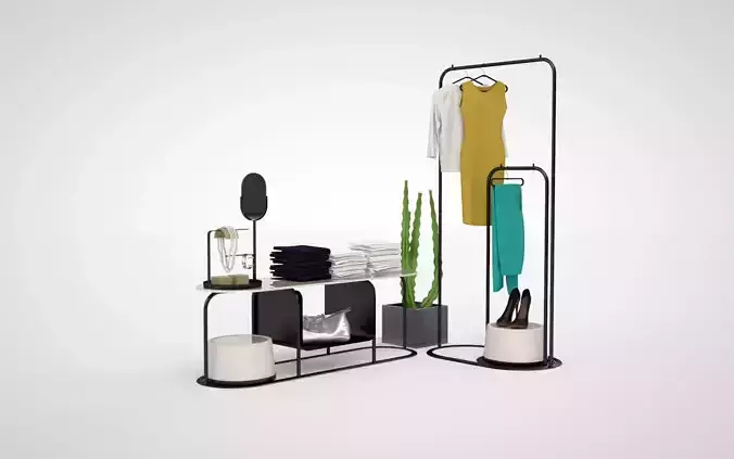Clothes collection display rack 3D model
