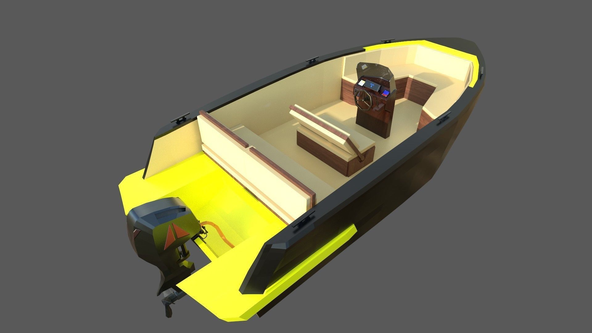 Speedboat Indomita II 3D model_2