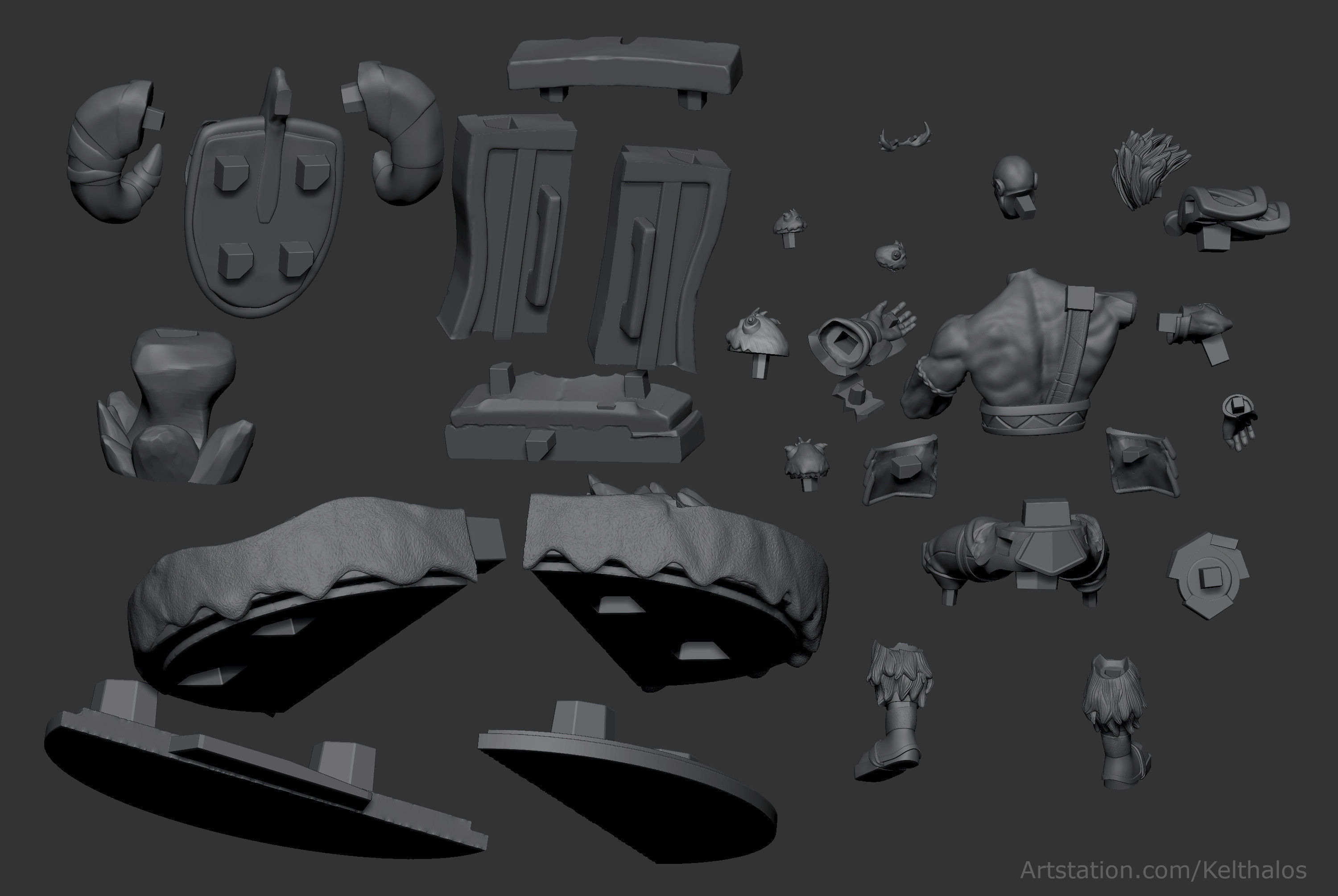 Braum League of Legends 300mm  3D print model_7