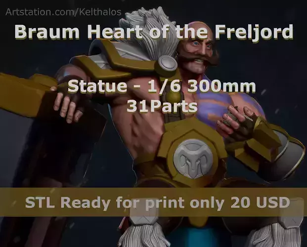Braum League of Legends 300mm  3D print model