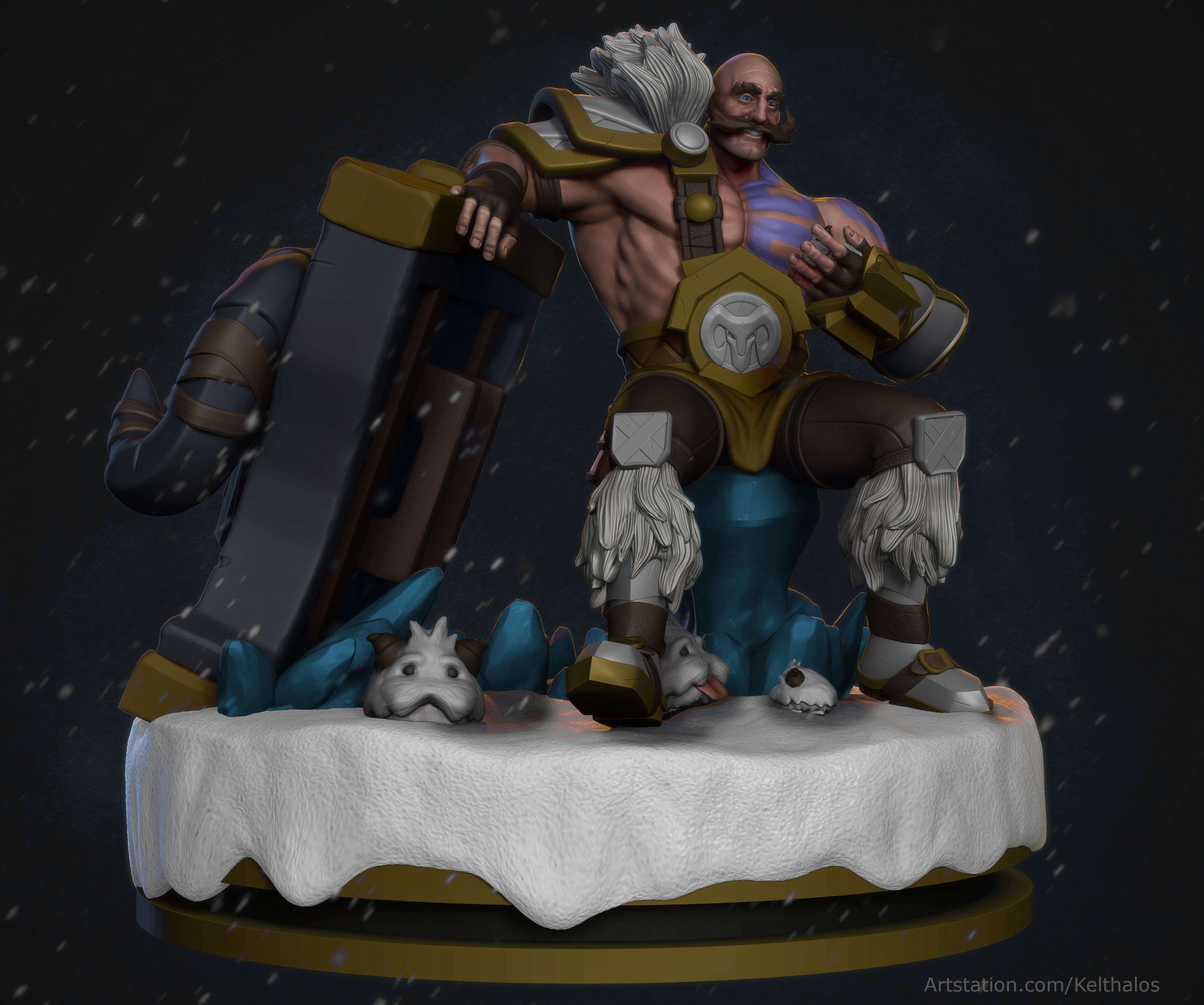 Braum League of Legends 300mm  3D print model_2