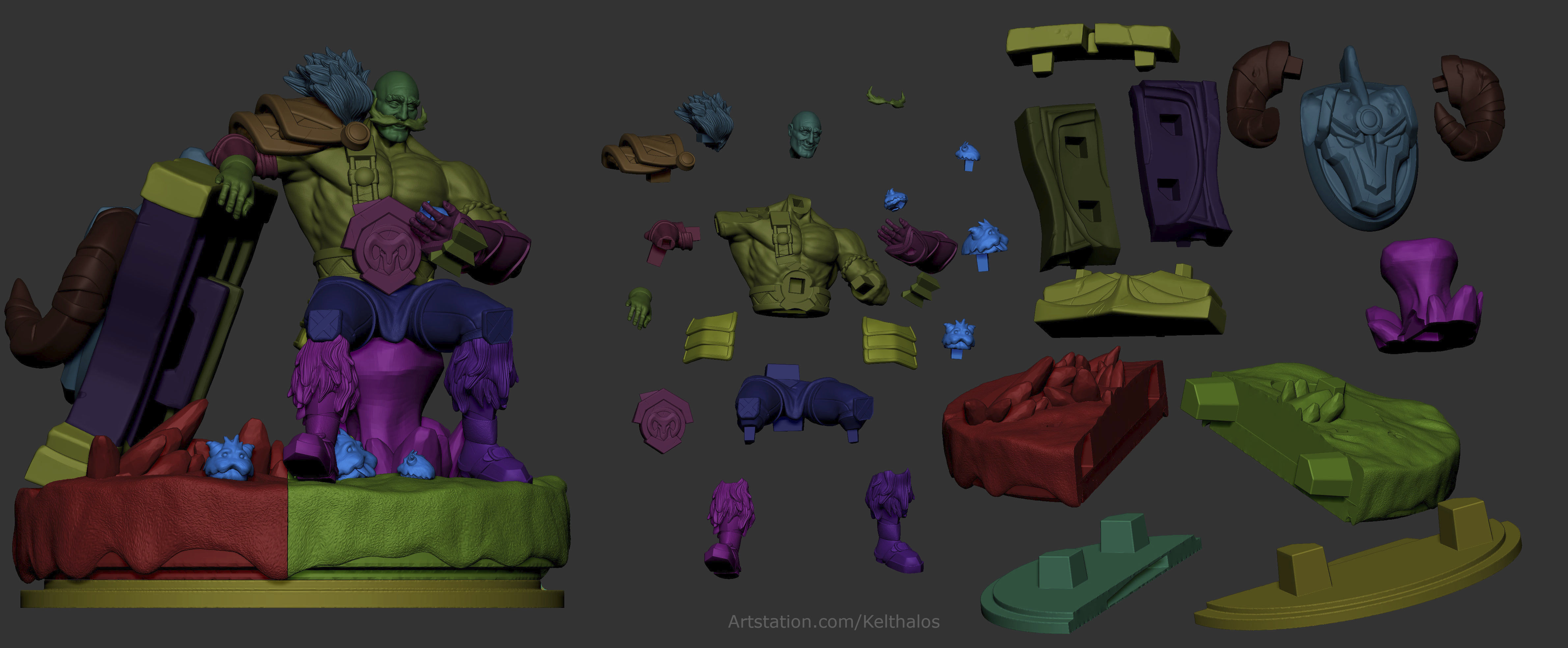 Braum League of Legends 300mm  3D print model_8