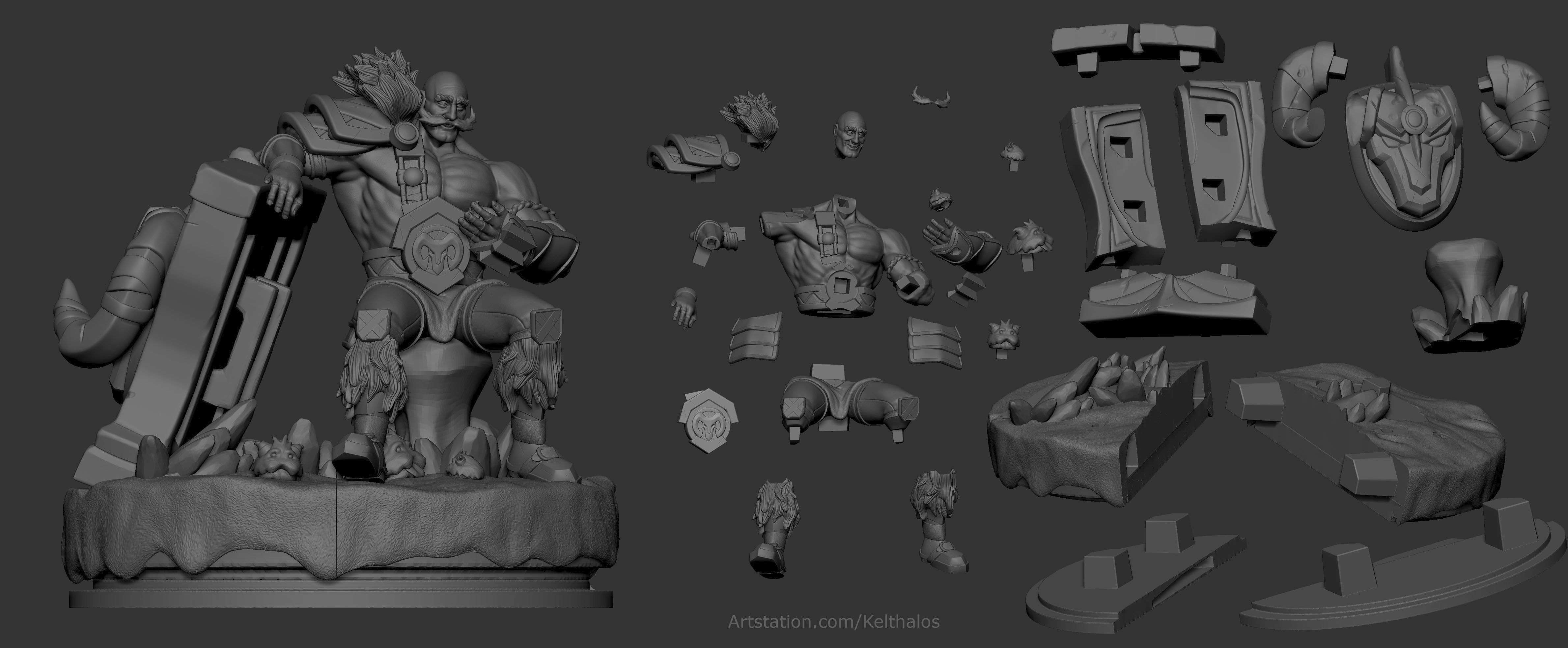 Braum League of Legends 300mm  3D print model_6