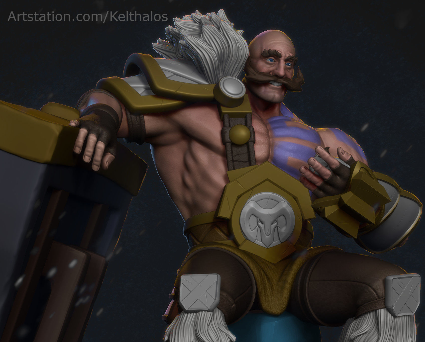 Braum League of Legends 300mm  3D print model_3