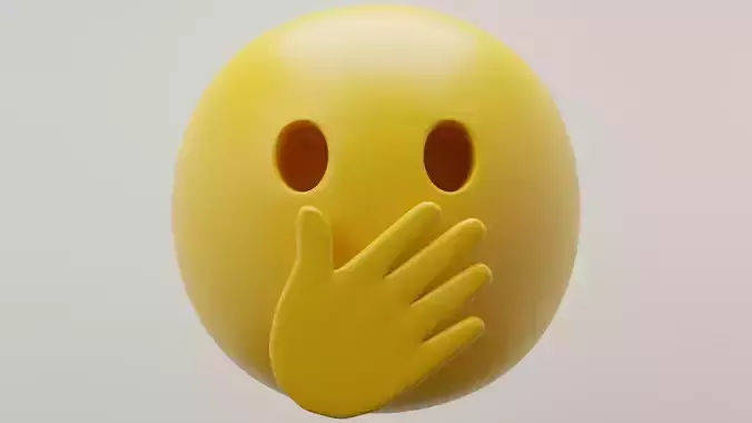 Hand Covering Mouth Emoji 3D model
