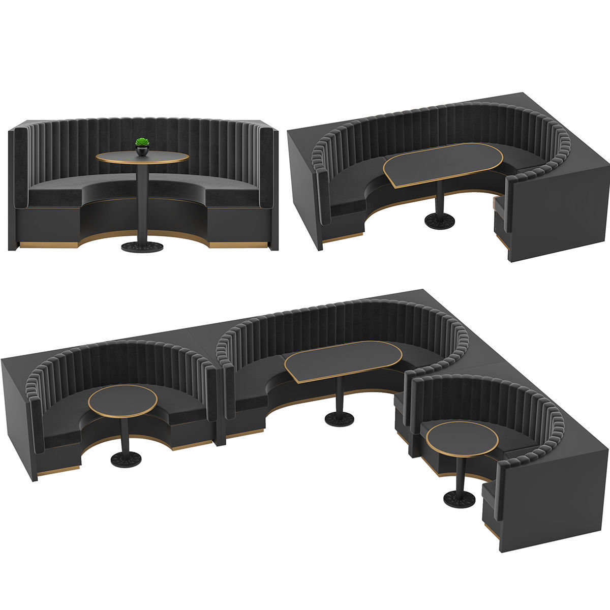 Restaurant Bar Set 01 Part1 Sofa with Corner sofa with 2 colors  3D model_3