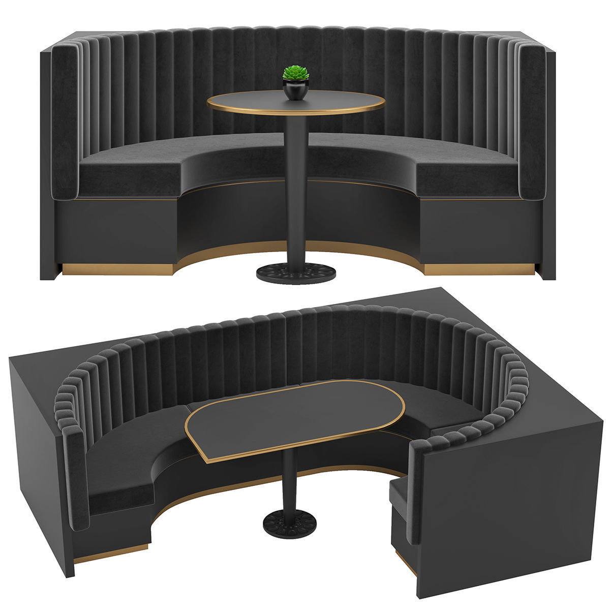 Restaurant Bar Set 01 Part1 Sofa with Corner sofa with 2 colors  3D model_2