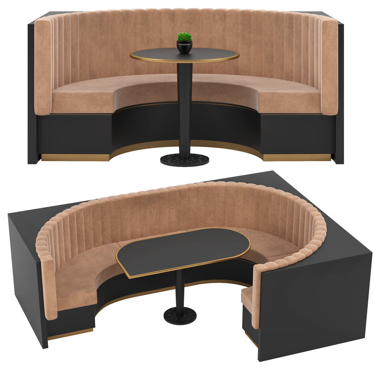 Restaurant Bar Set 01 Part1 Sofa with Corner sofa with 2 colors  3D model_1