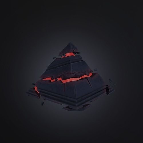 space fantasy low poly piramide HighPoly included Low-poly 3D model