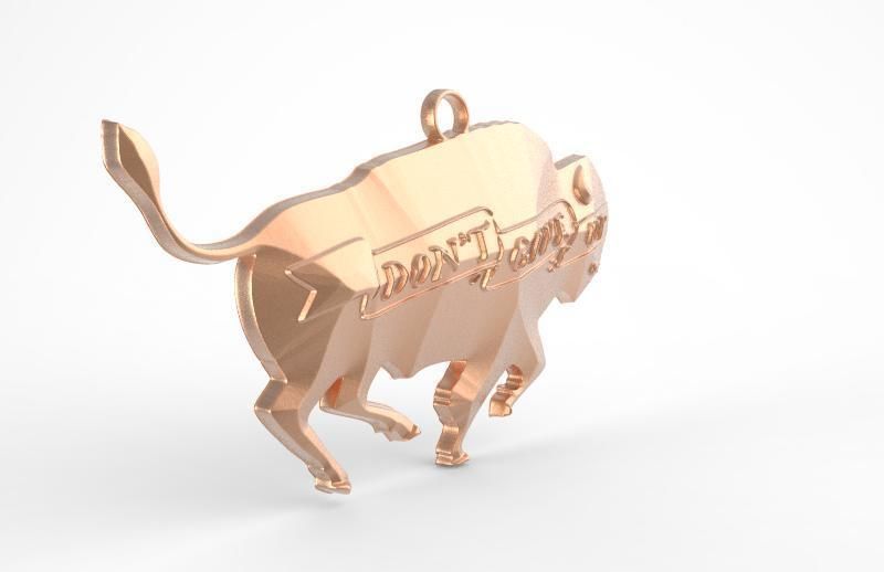 Bison medallion 3D print model_1