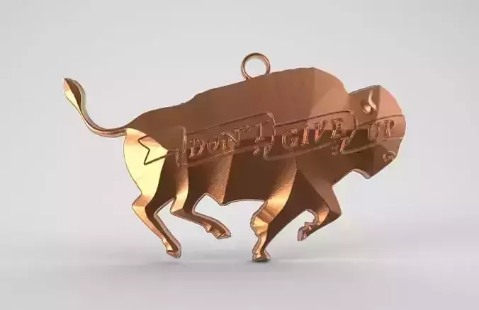 Bison medallion 3D print model