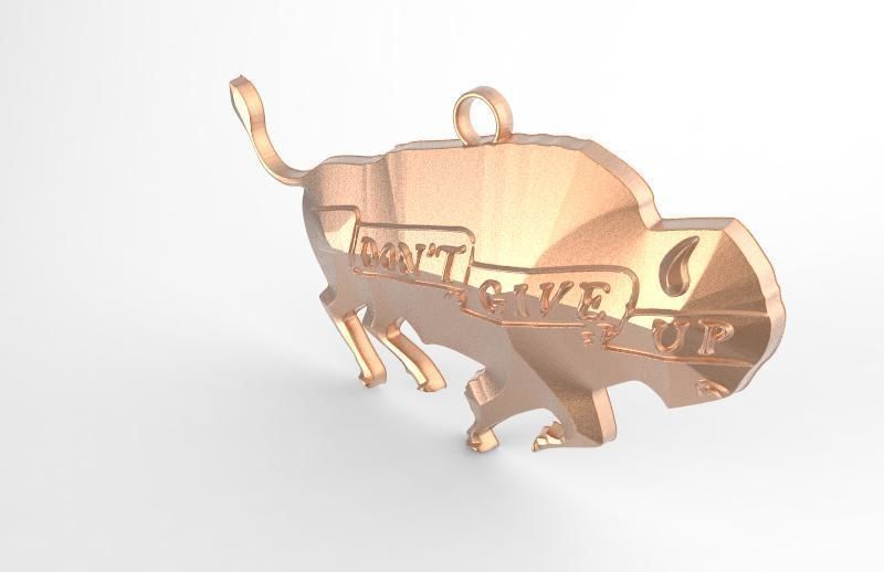 Bison medallion 3D print model_2