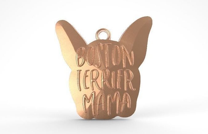 Boston terrier pendant 3D print model