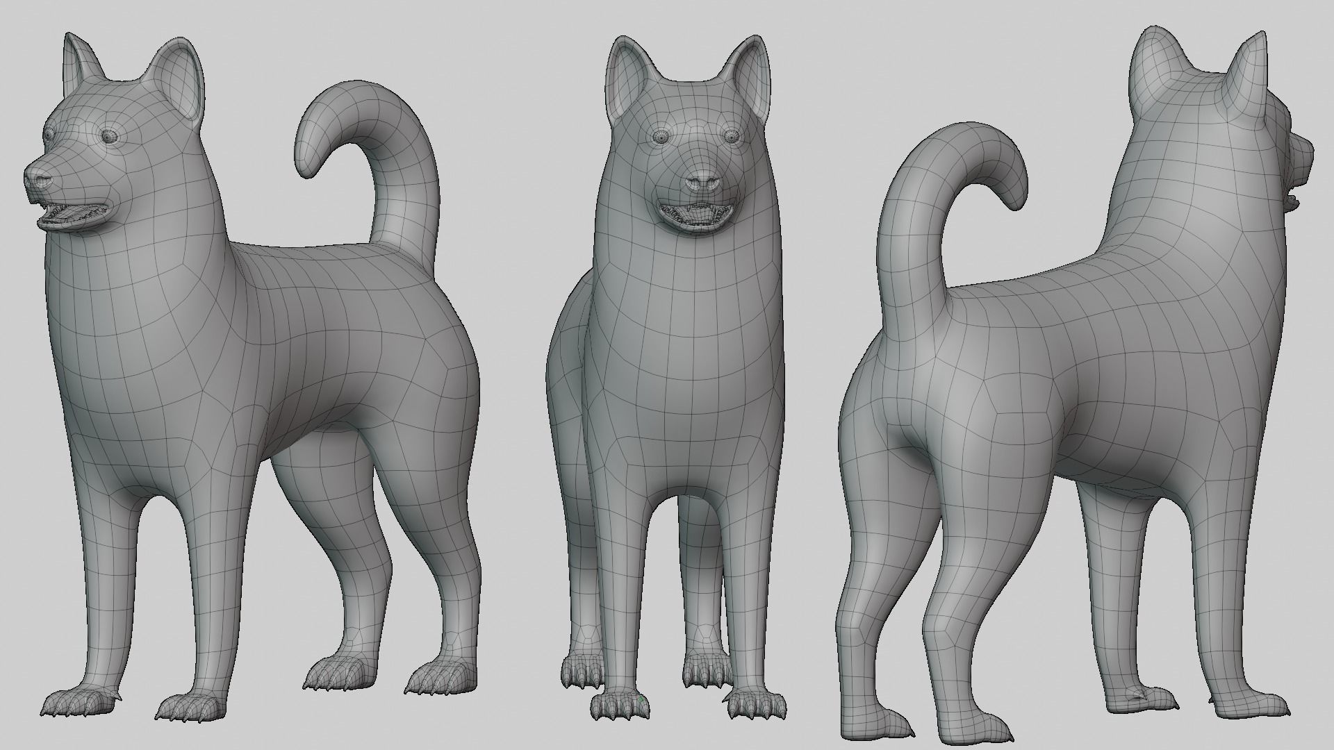 Dog Alaskan Malmute Low Poly Model Game AR VR Low-poly 3D model_8