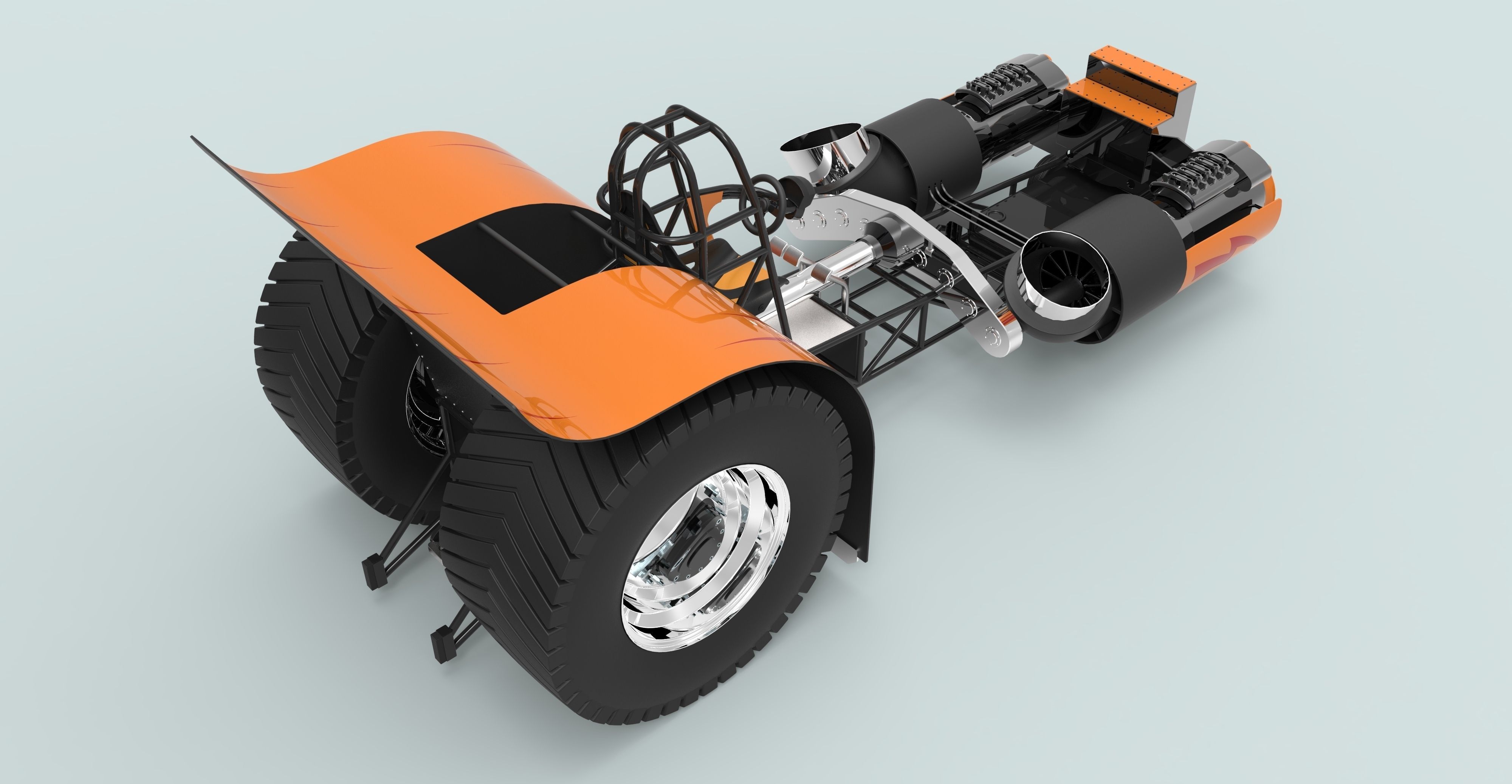 Jet pulling tractor 3D model_7