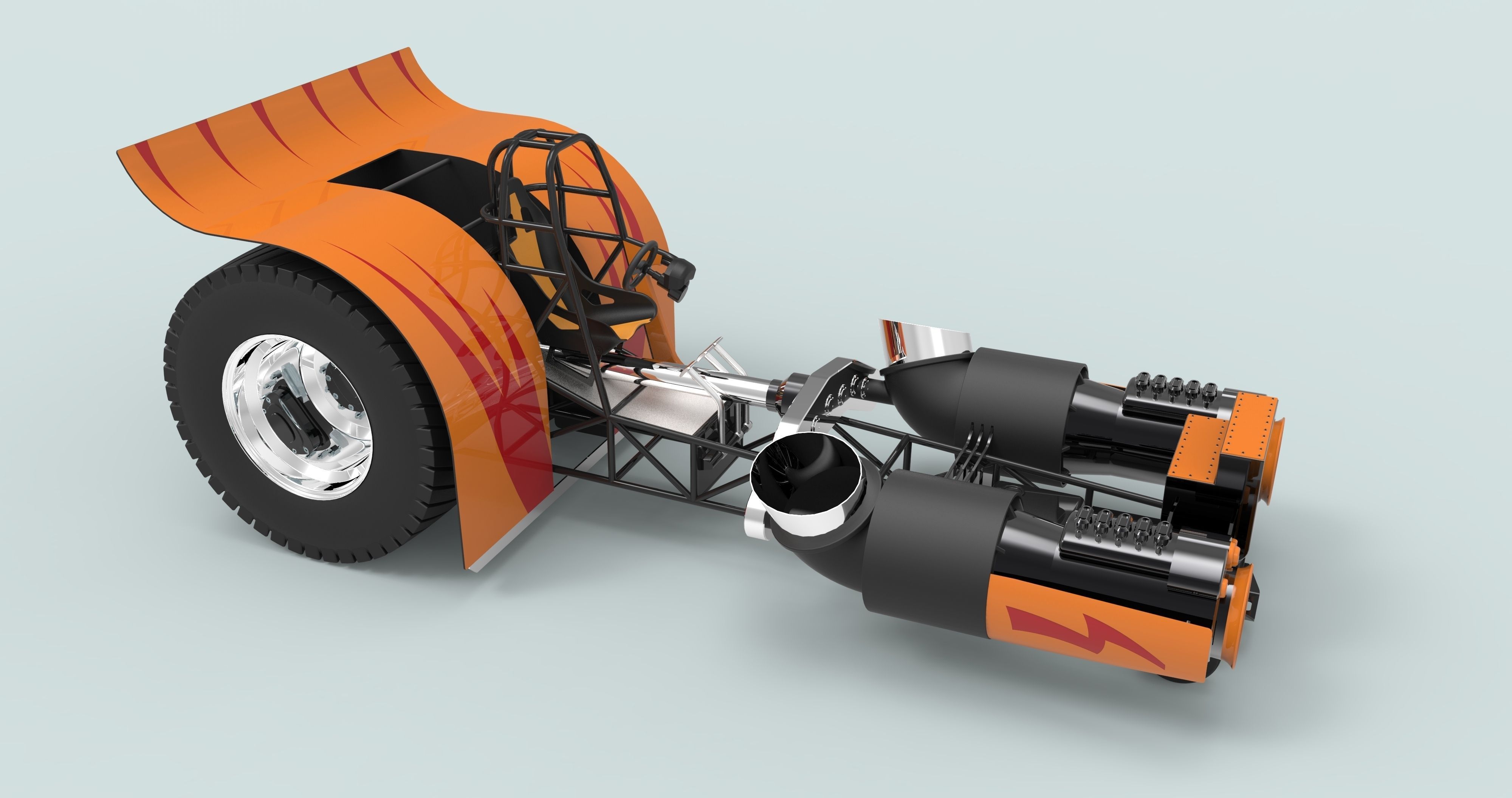 Jet pulling tractor 3D model_2