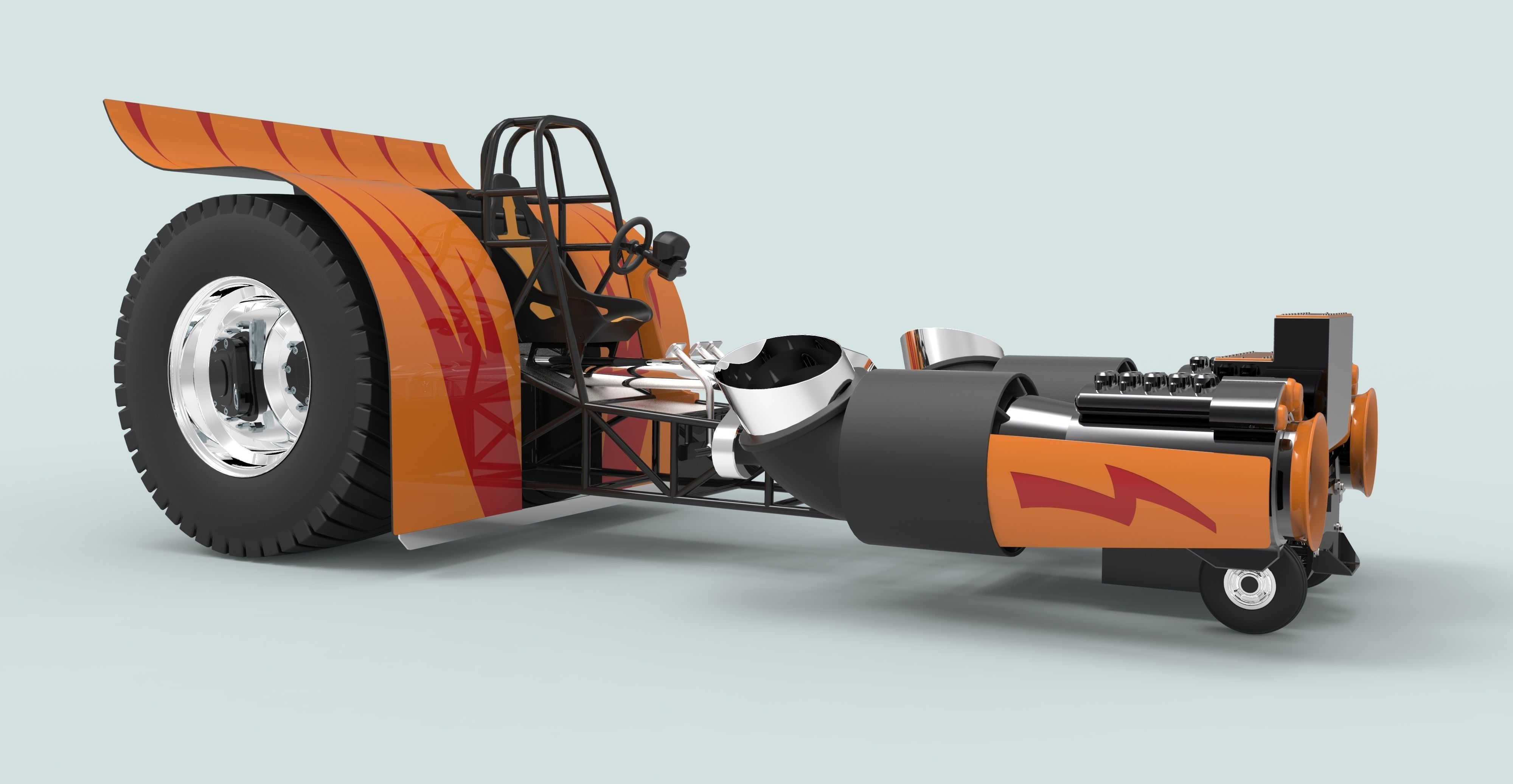 Jet pulling tractor 3D model_3