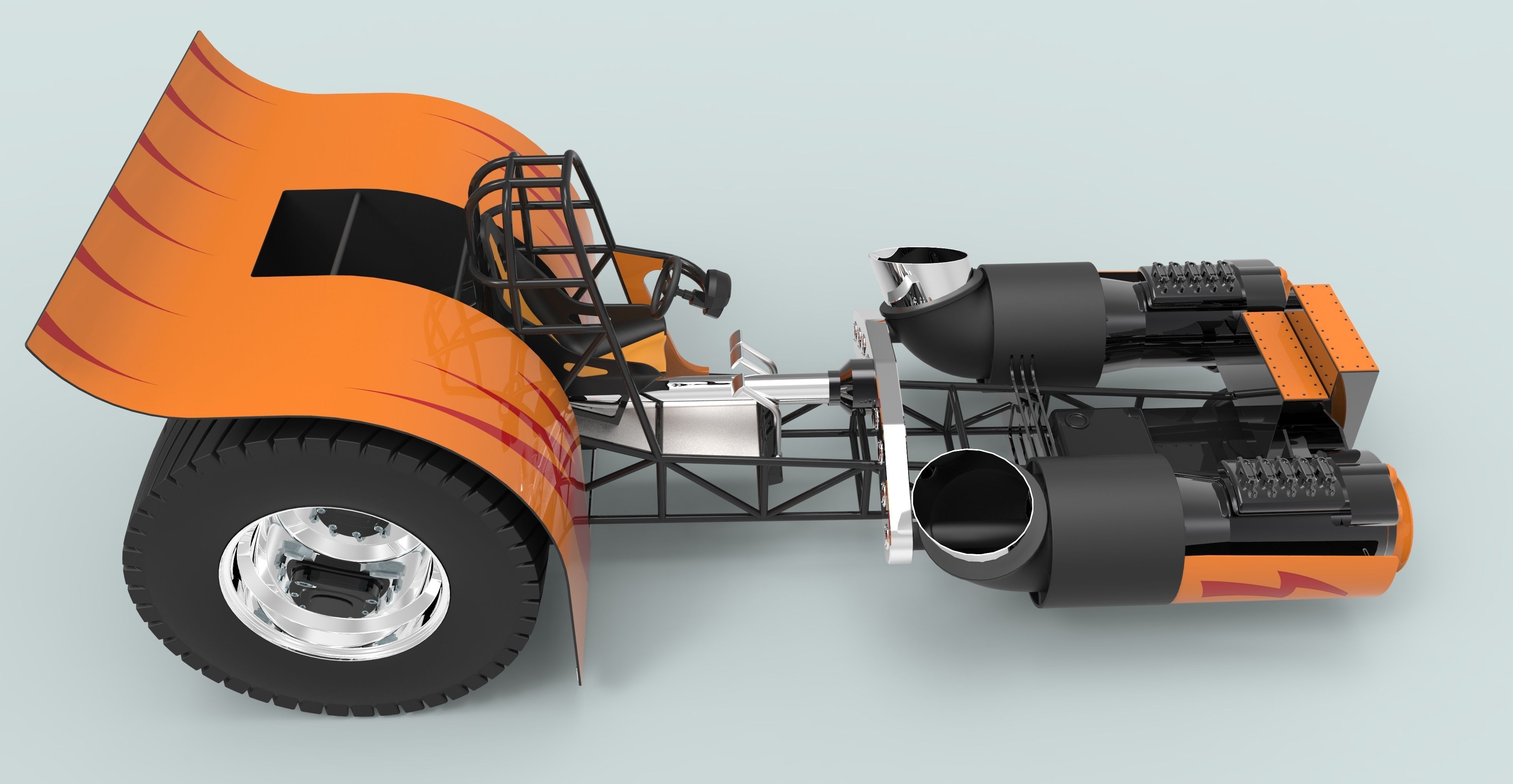 Jet pulling tractor 3D model_4