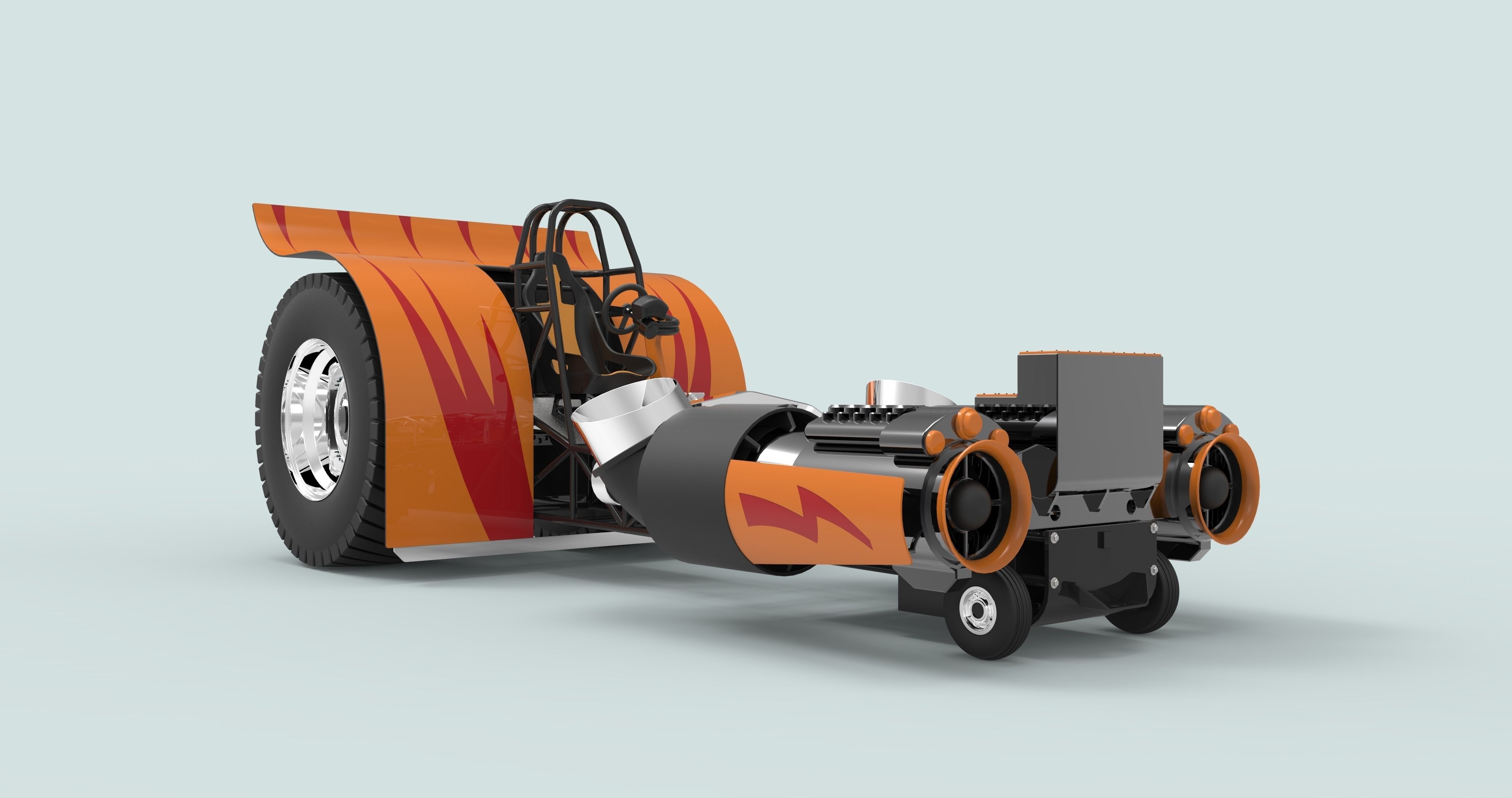 Jet pulling tractor 3D model_1