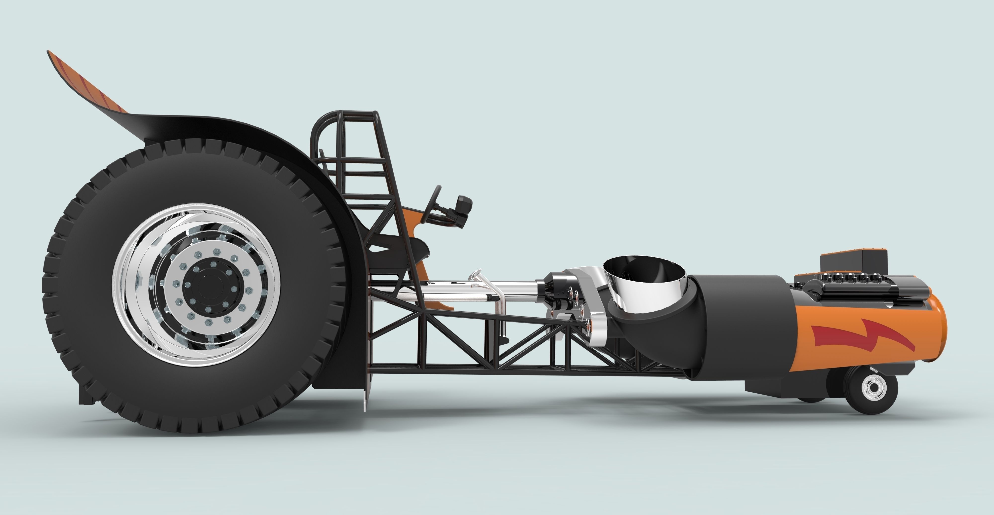 Jet pulling tractor 3D model_5