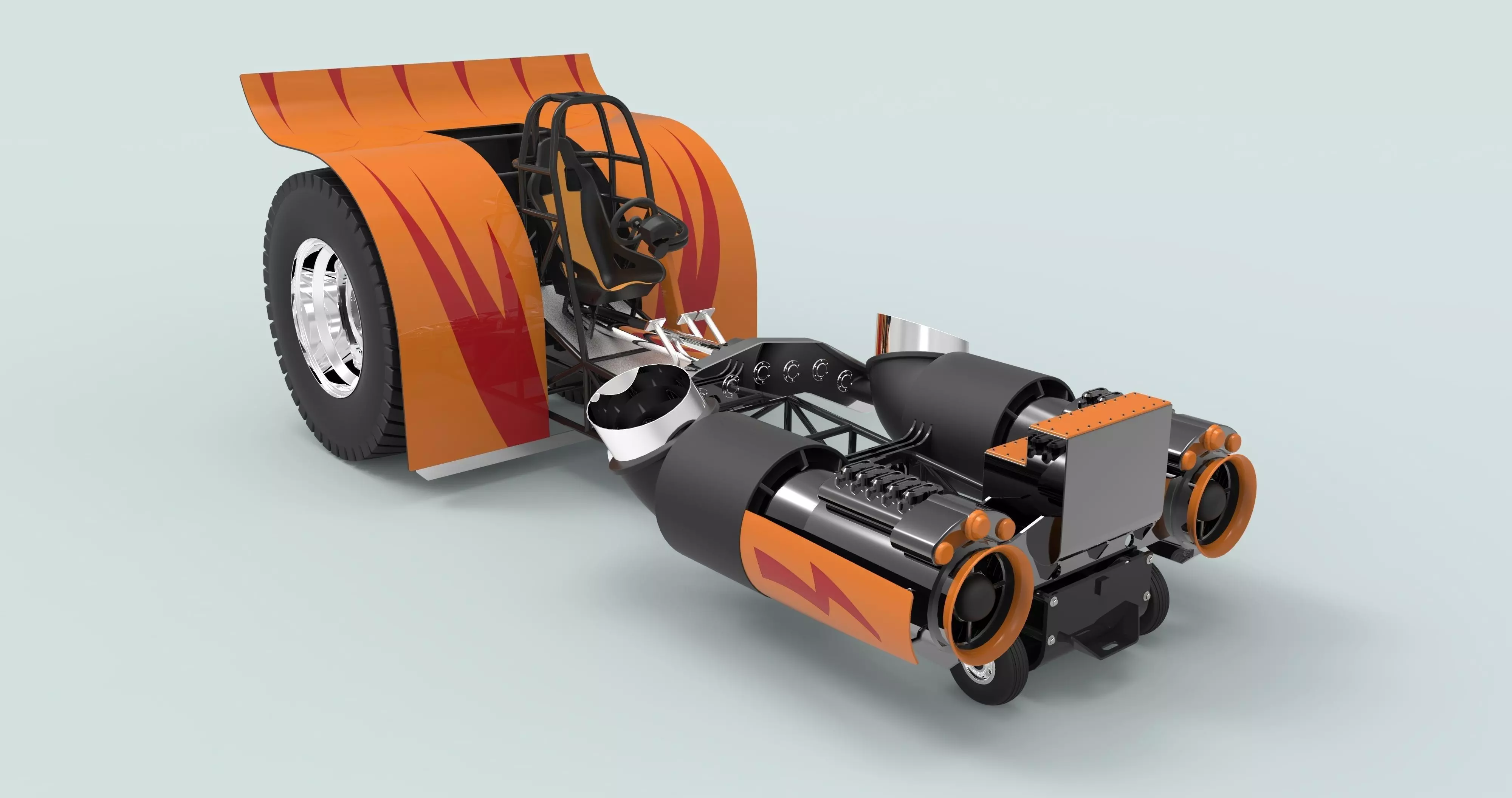 Jet pulling tractor 3D model_0