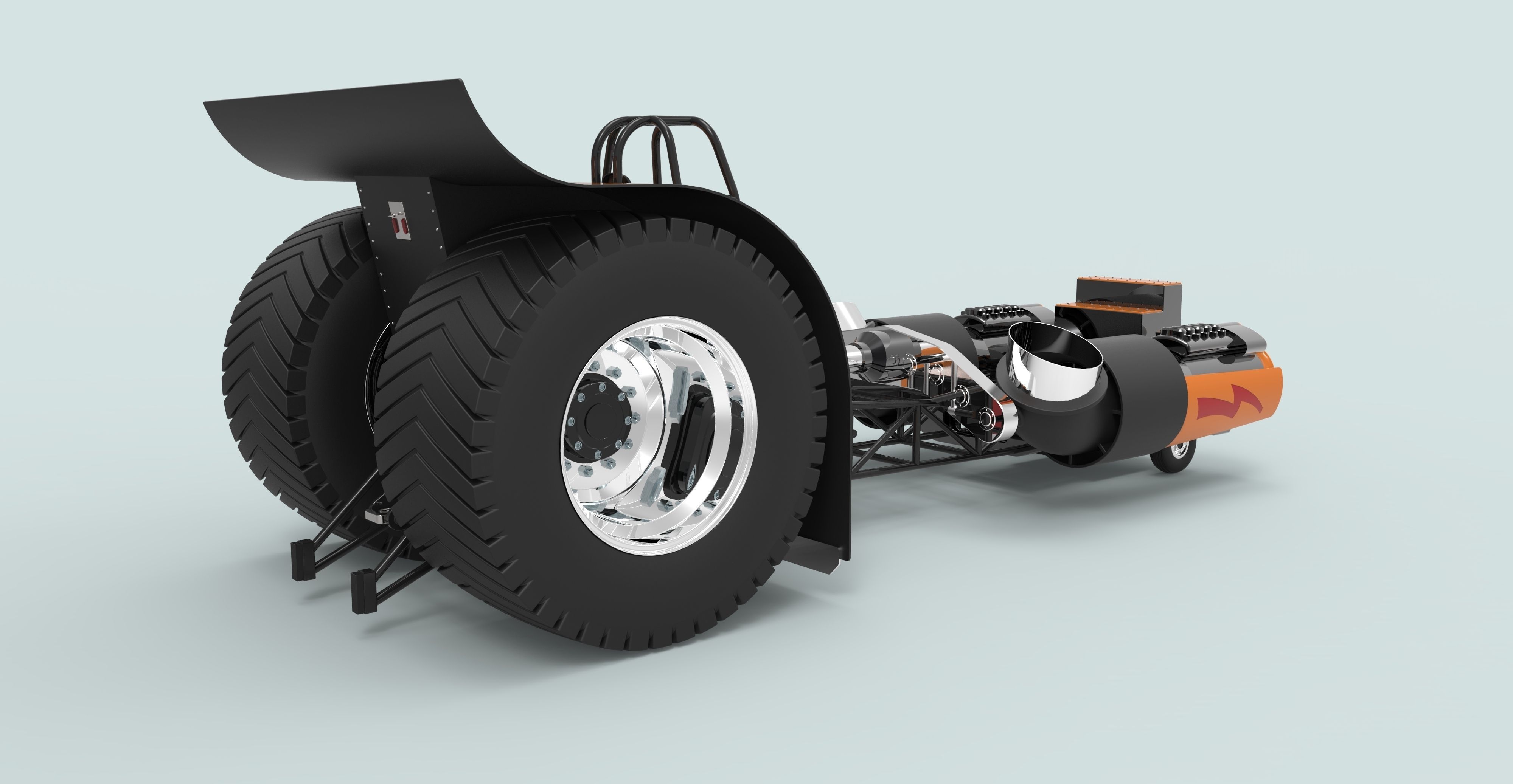 Jet pulling tractor 3D model_8