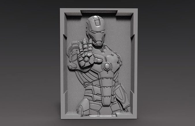 Iron Man bas-relief cnc 3D print model