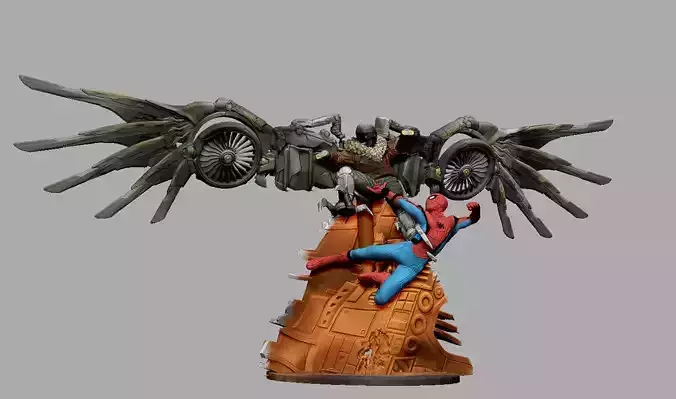 VULTURE SPIDERMAN STATUE FROM HOMECOMING MARVEL 3D PRINT 3D print model
